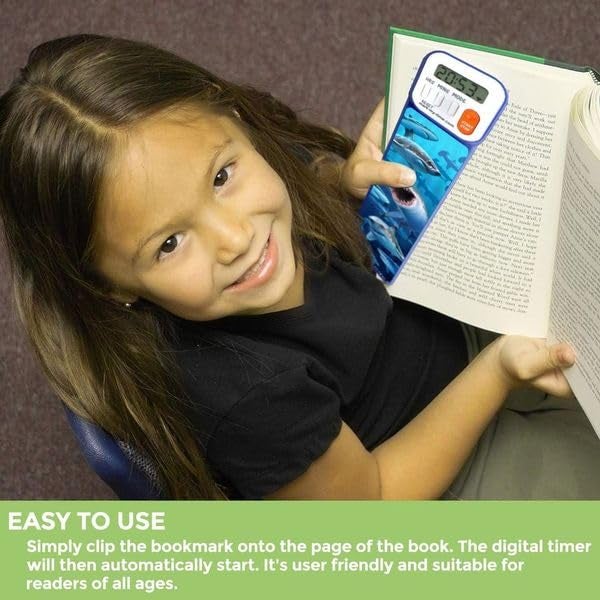 Mark-My-Time - Digital Bookmark - Mark My Time Reading Timer and Bookmark for Kids  Cool Bookmarks and Reading Incentives  Christmas Gift & Stocking Stuffer for Book Lovers - 3D Shark - Image 5